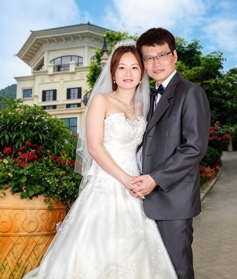 原站成功案例中的新人合照